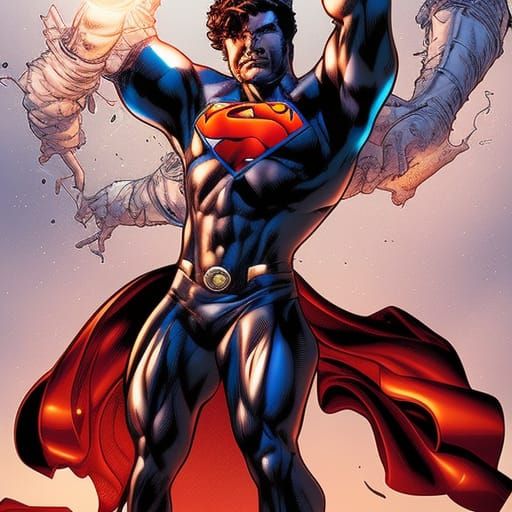 Male Superhero in Comic Book Art Style