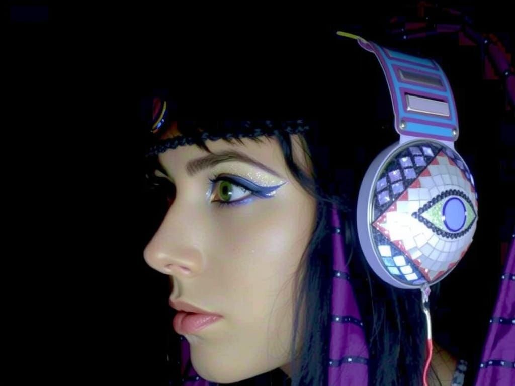 Egyptian Goddess Disco Scene in Vibrant Colors