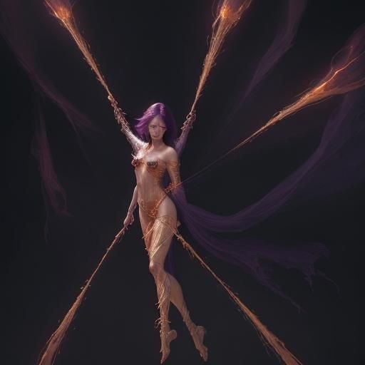 Ethereal Woman Cocooned in Web: Dark Fantasy Art