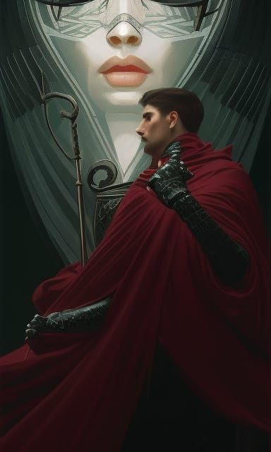 Knight in Crow Armor, Art Deco Style