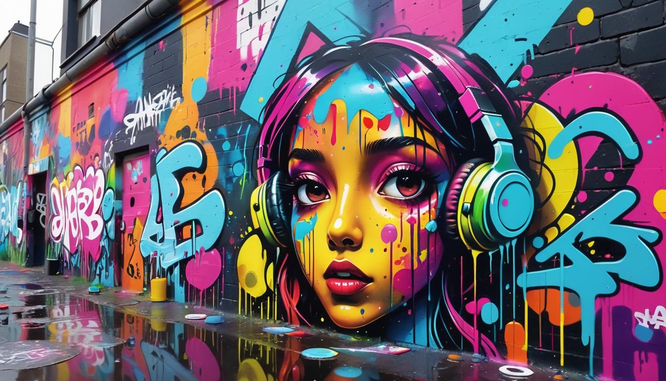 Urban Street Art Masterpiece with Graffiti in 4K