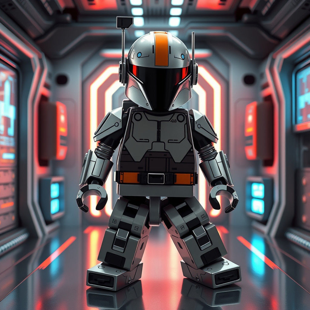 Futuristic Lego Robot in Sci-Fi Mobile Suite