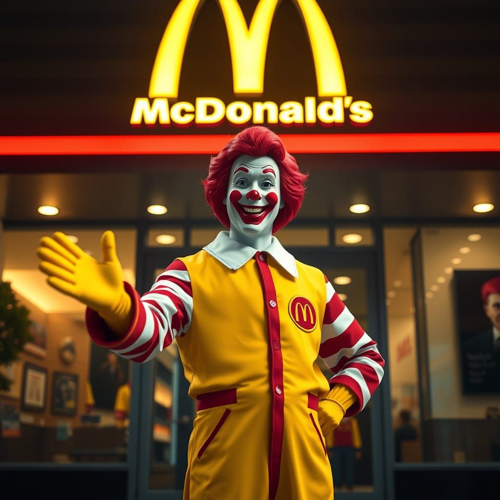 Warm Welcome Inside McDonald's, in Hyperrealistic Style
