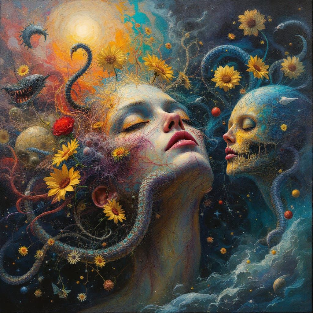 Surreal Maximalist Oil Painting of Divine Wrath