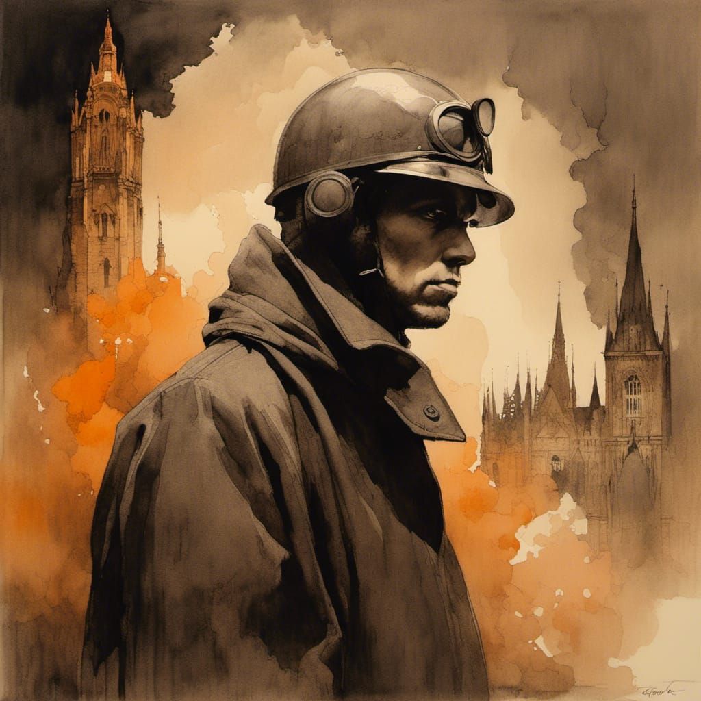 Fahrenheit 451 Inspired Art in Vivid Colors