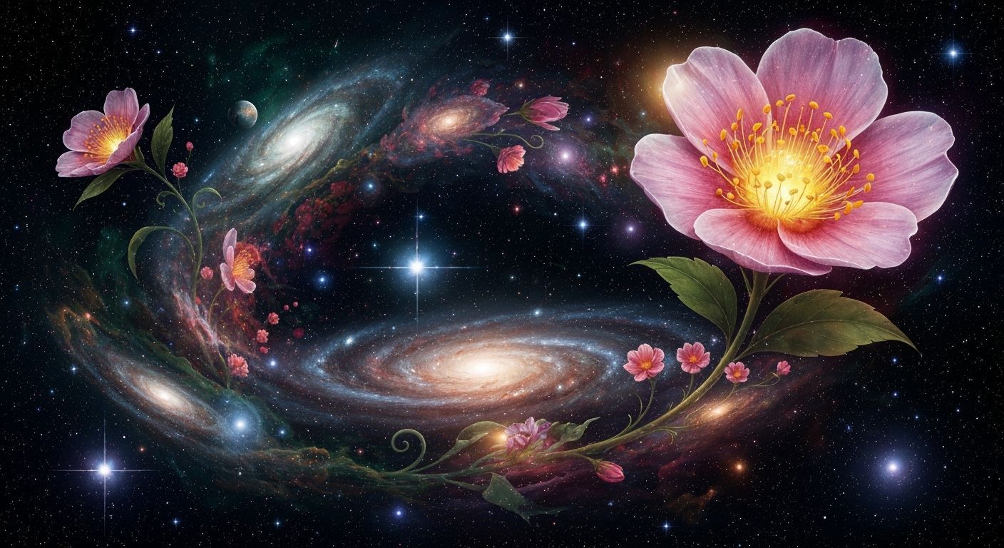 Floral Galaxy in a Bold Graphic Style