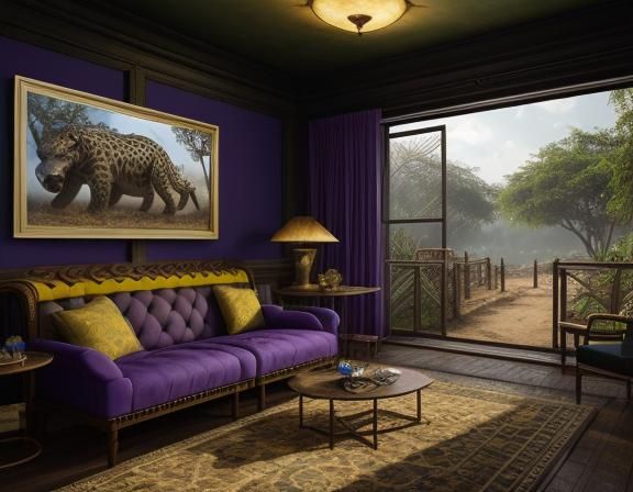 Futuristic Safari Park with Hyenas, Digital Art