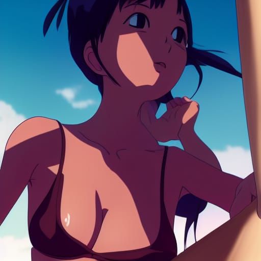 Anime Style Bikini Art: Studio Ghibli Inspiration
