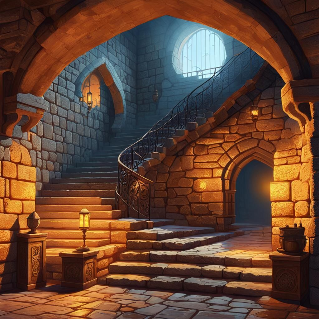 Sunlit Arches Inside a Crusader Castle