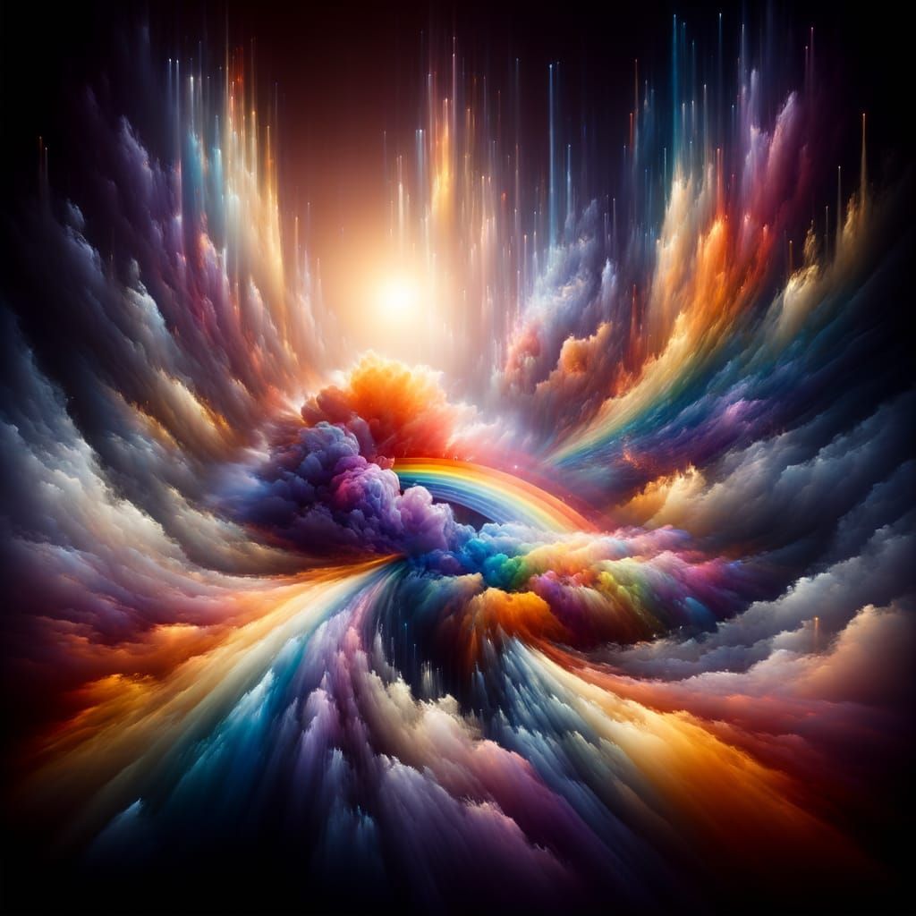 Explosive Rainbows in Atmospheric Perspective