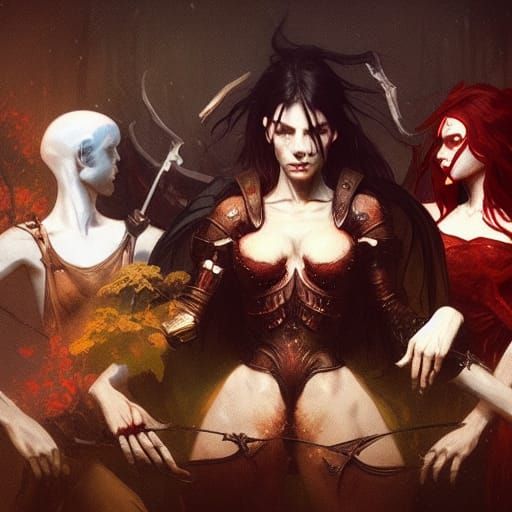 Dark Fantasy Art: Purple and Yellow Masterpiece
