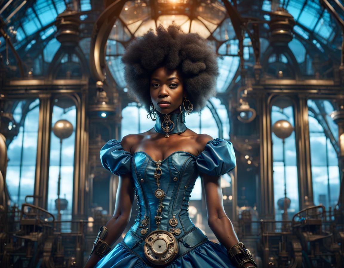 Steampunk Afro-Cinderella at the Ball
