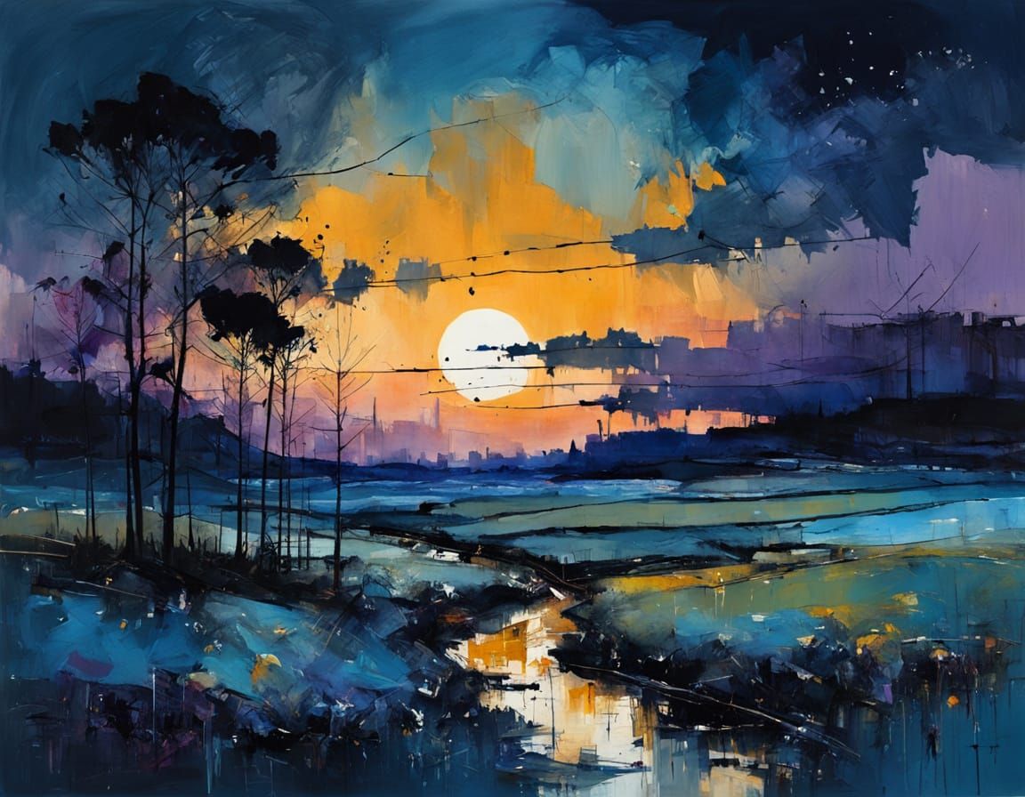 Cosmic Nightscapes in Vibrant Violet Hues