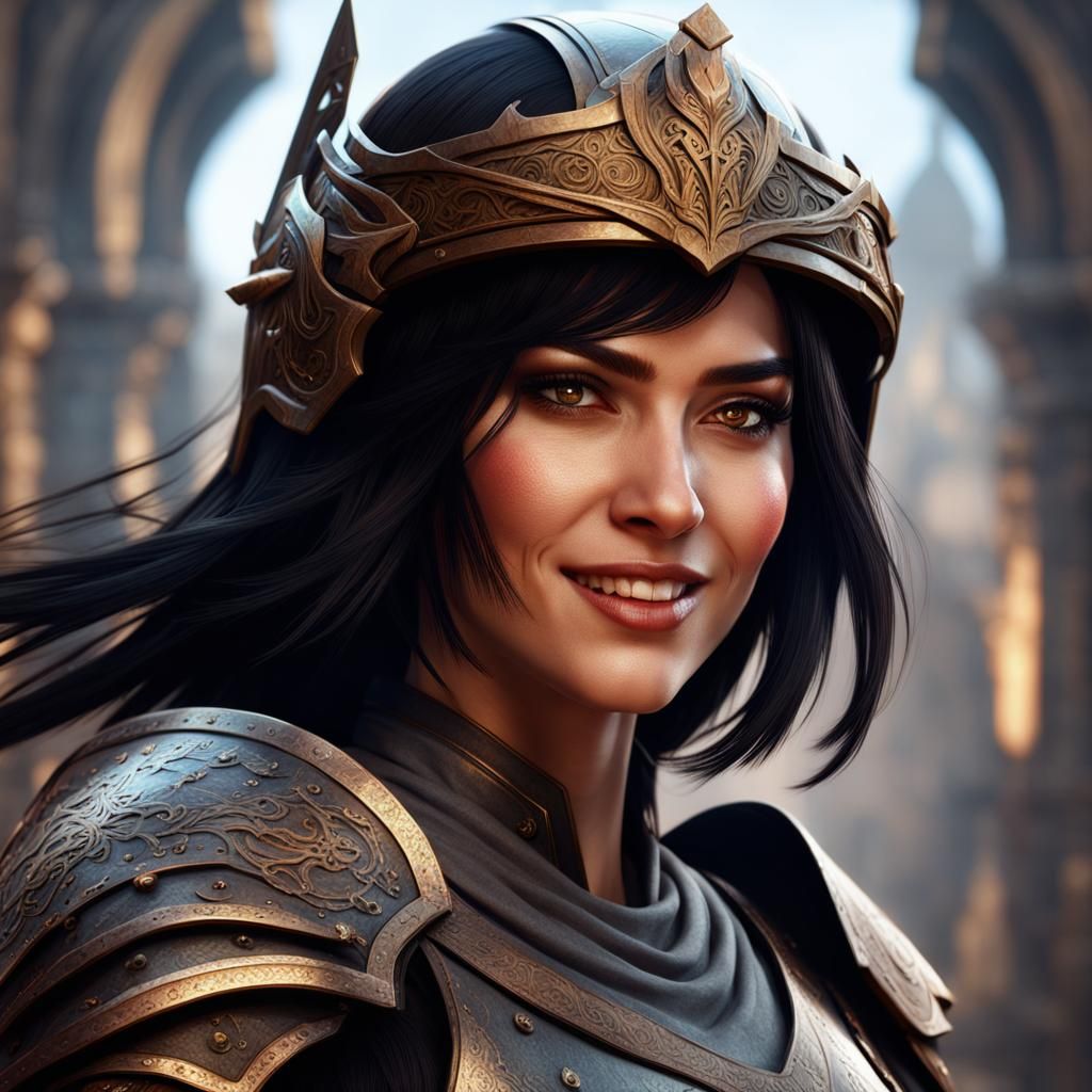 Fantasy Portrait: Young Woman with Sword, Detailed Art