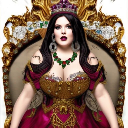 Majestic Goth Queen on Throne in Castle