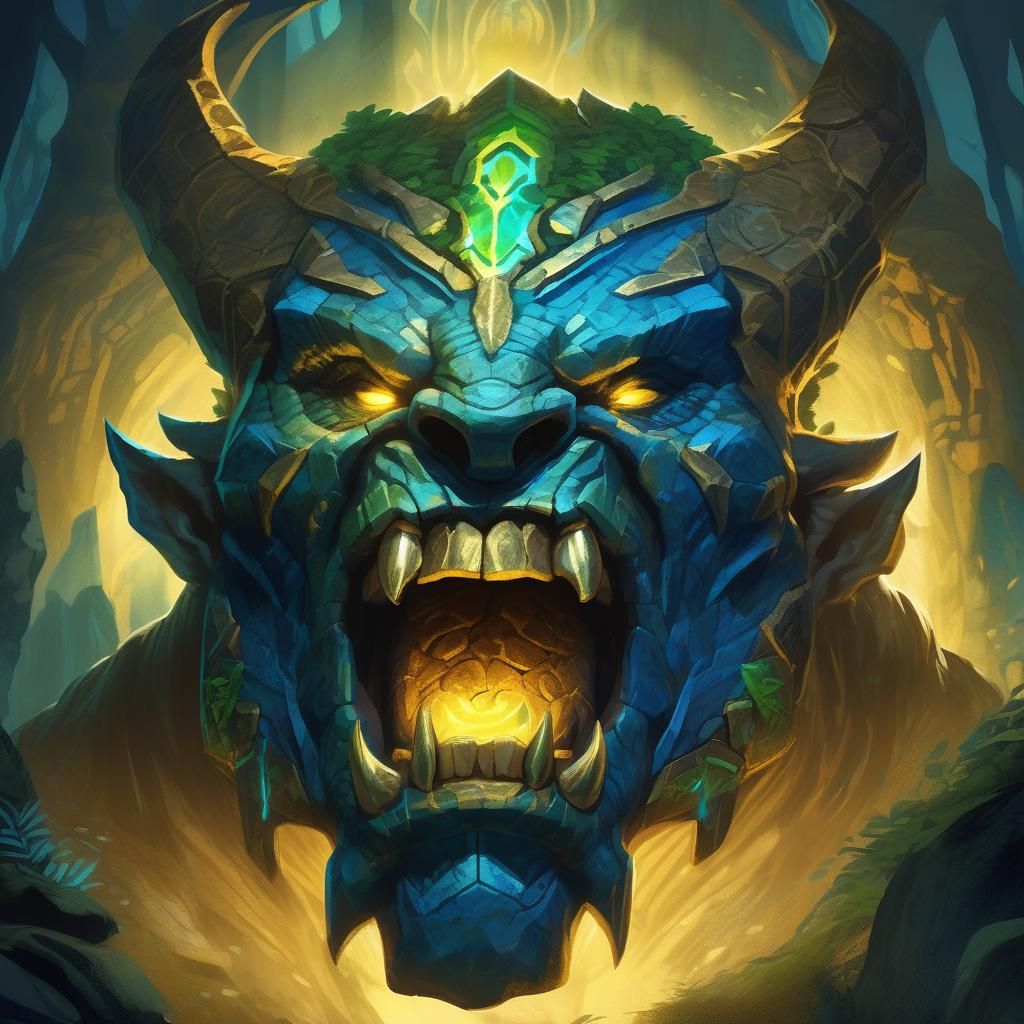 Giant Head with Glowing Mouth: Fantasy Concept Art