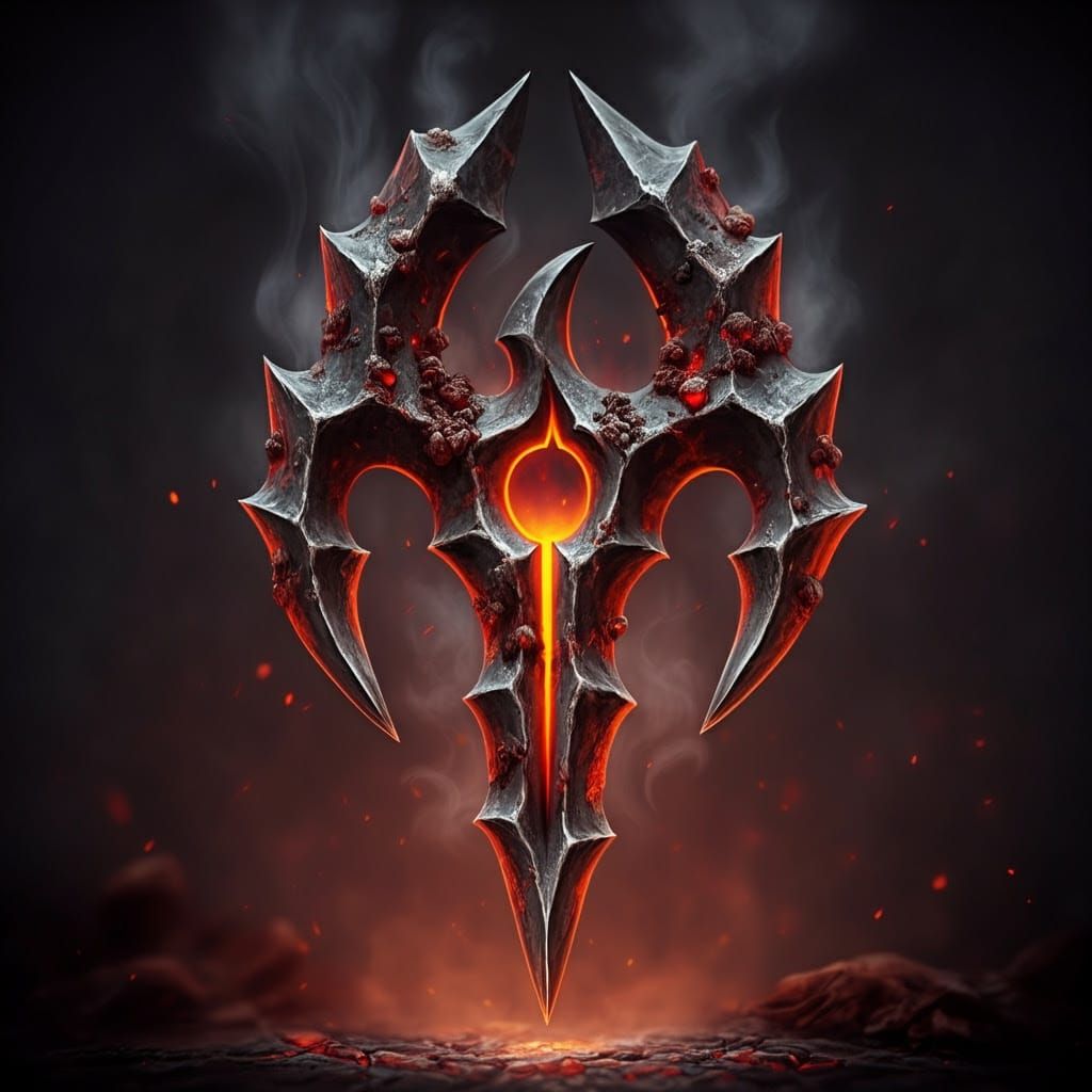 Dark Arcane Branding Iron with Twisted Symbol