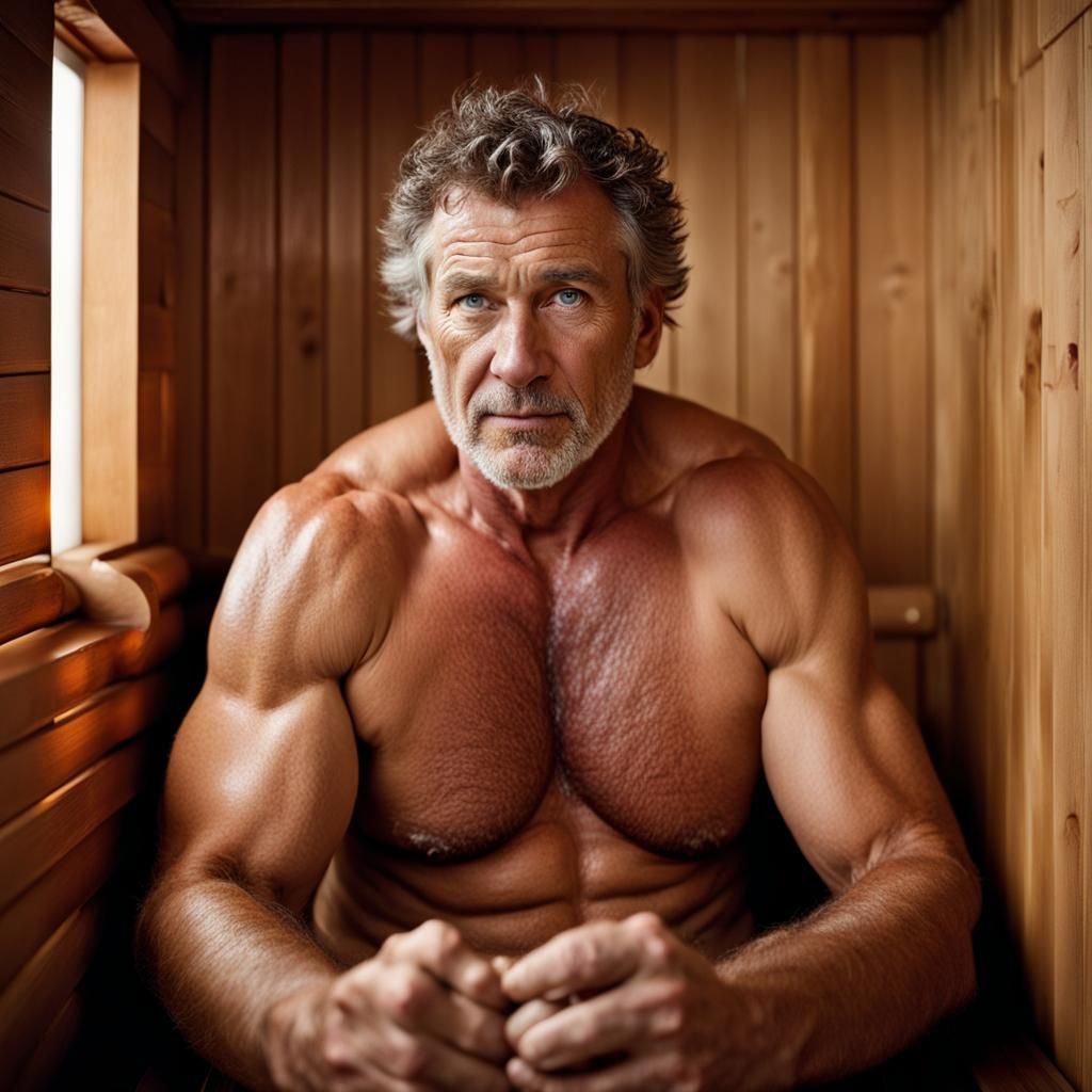 Rugby Players in Sauna: Professional Studio Portrait