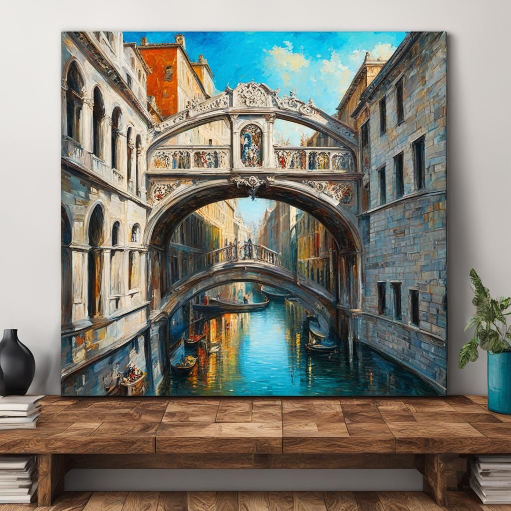 Baroque Painting of the Bridge of Sighs
