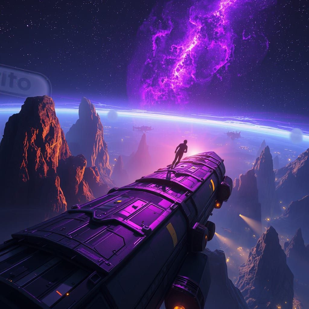 Cosmic Odyssey in Dark Fantasy Style