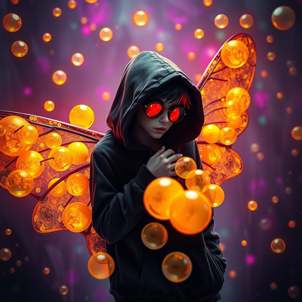 Gangster Fairy in Psychedelic Dreamscape as Digital Art