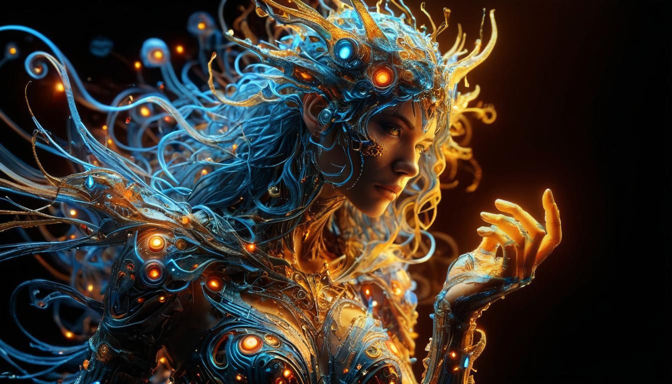 Surreal Neon Character in a Dark Fantasy Style