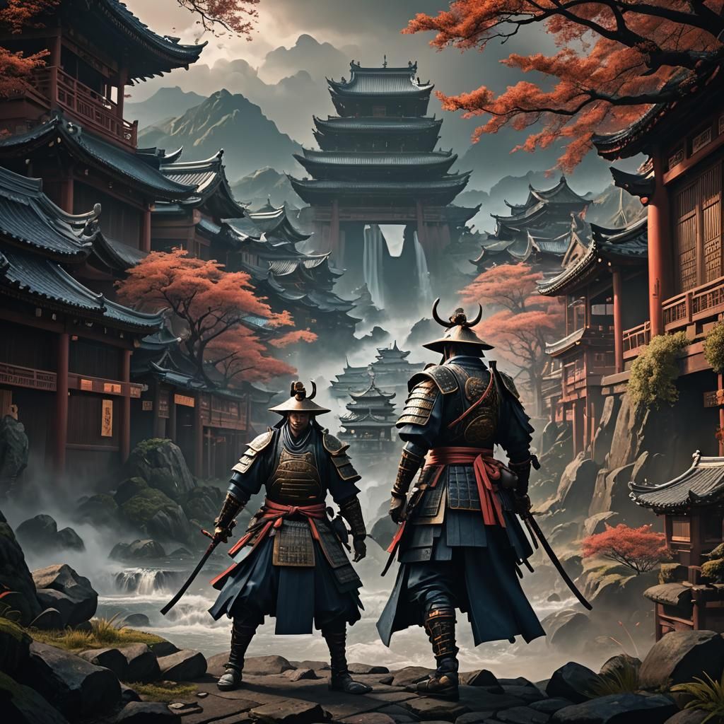 Epic Samurai Digital Matte Painting