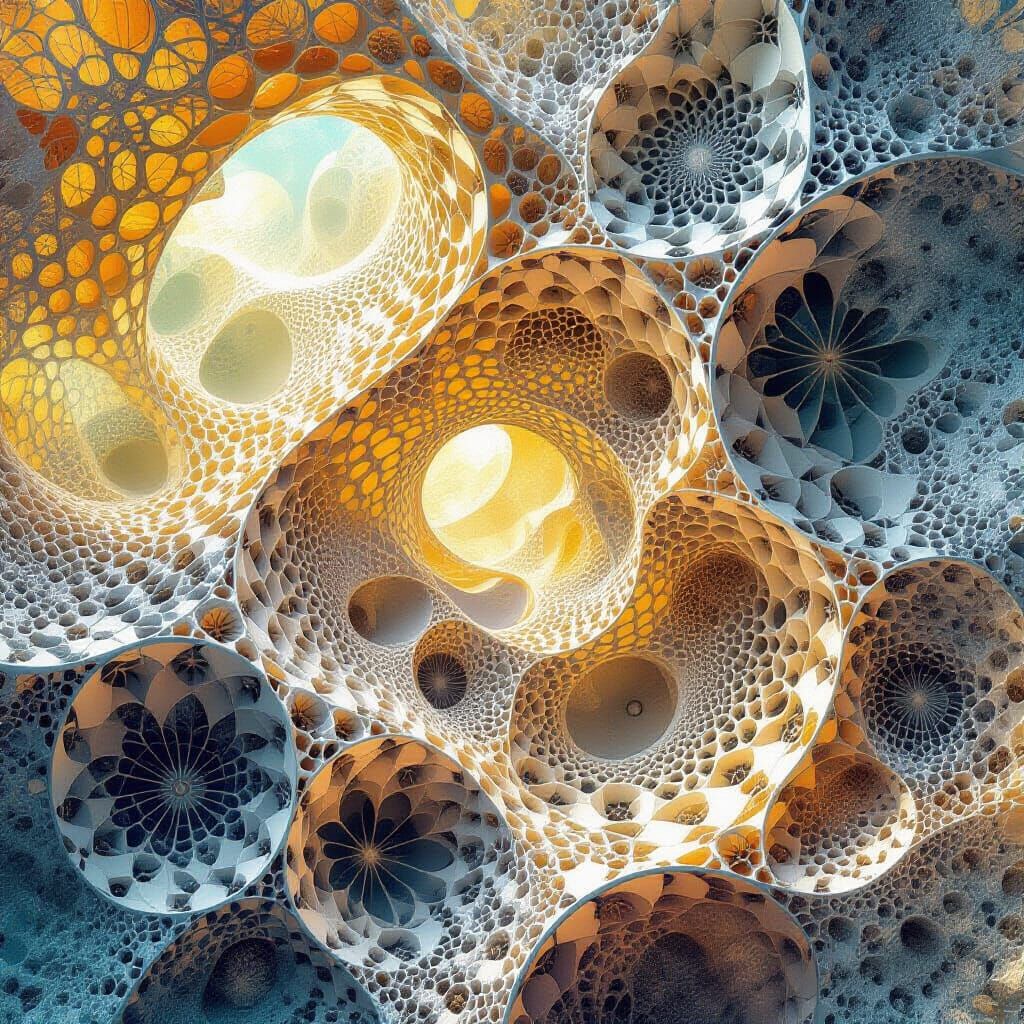 Biomorphic Geometric Patterns in Luminous Style