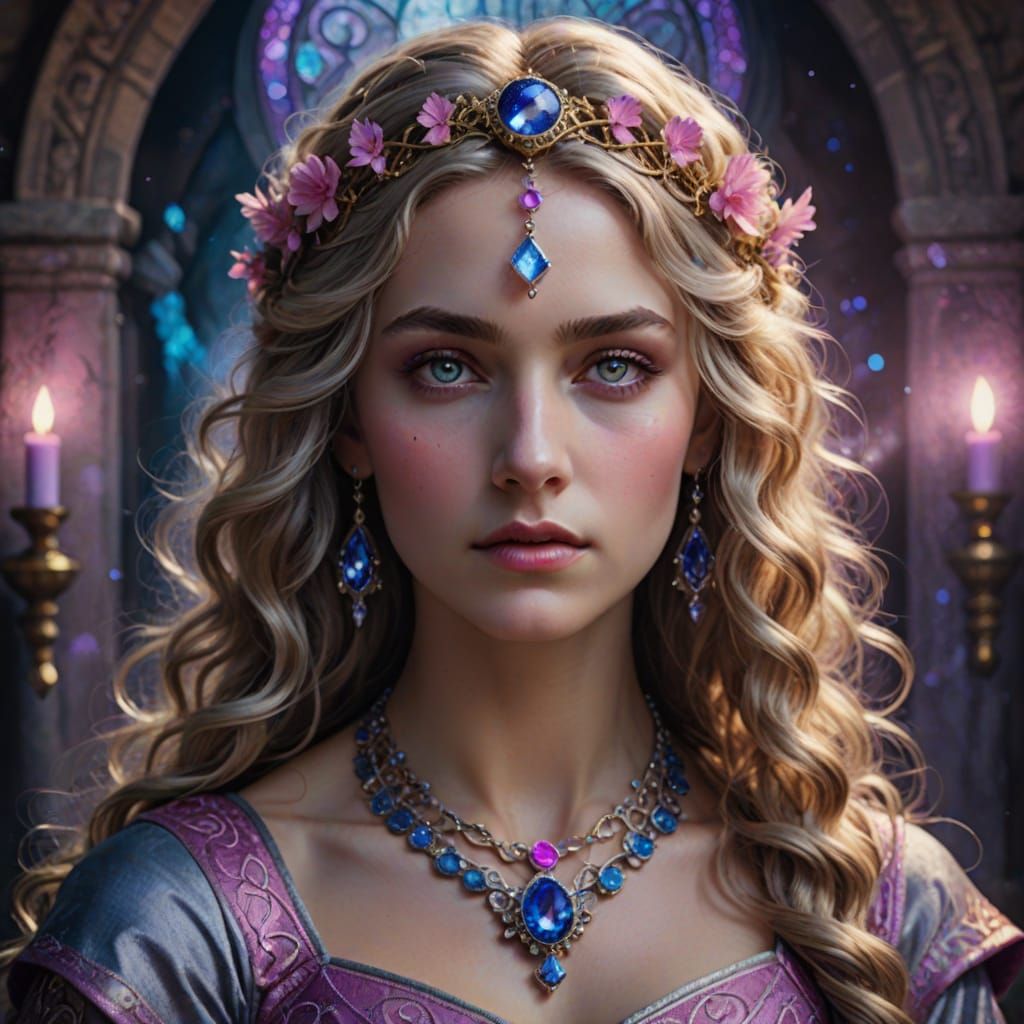 Goddess Dione Portrait with Magical, Mysterious Ambience