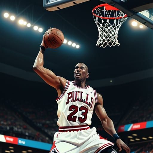Michael Jordan in Dramatic Sports Photography Action