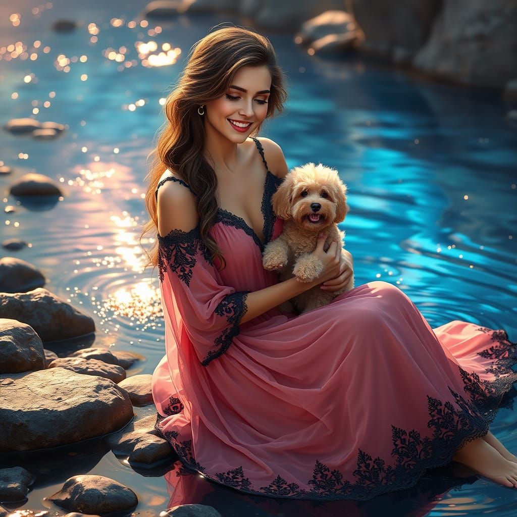 Ethereal Goddess in a Dreamlike Landscape