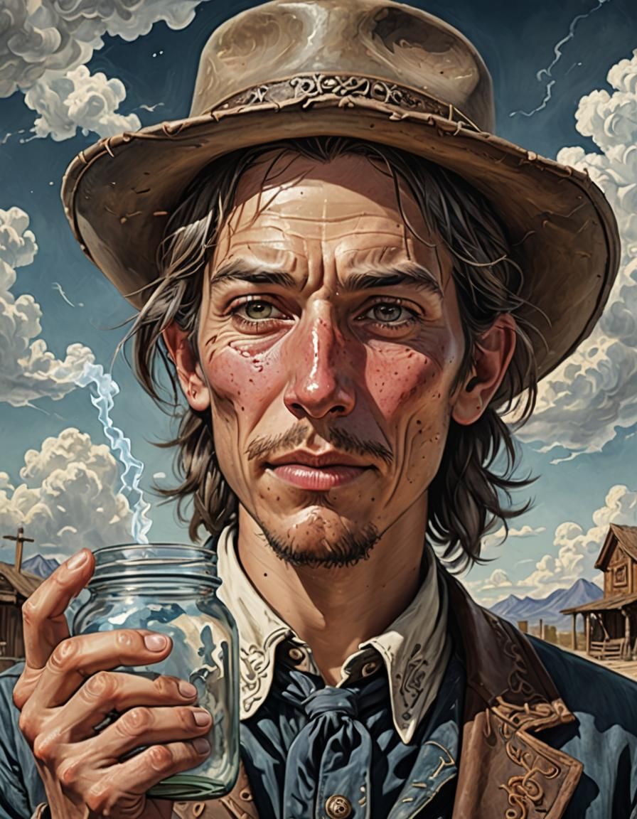 Billy the Kid in a Jar: Dreamscape Portrait