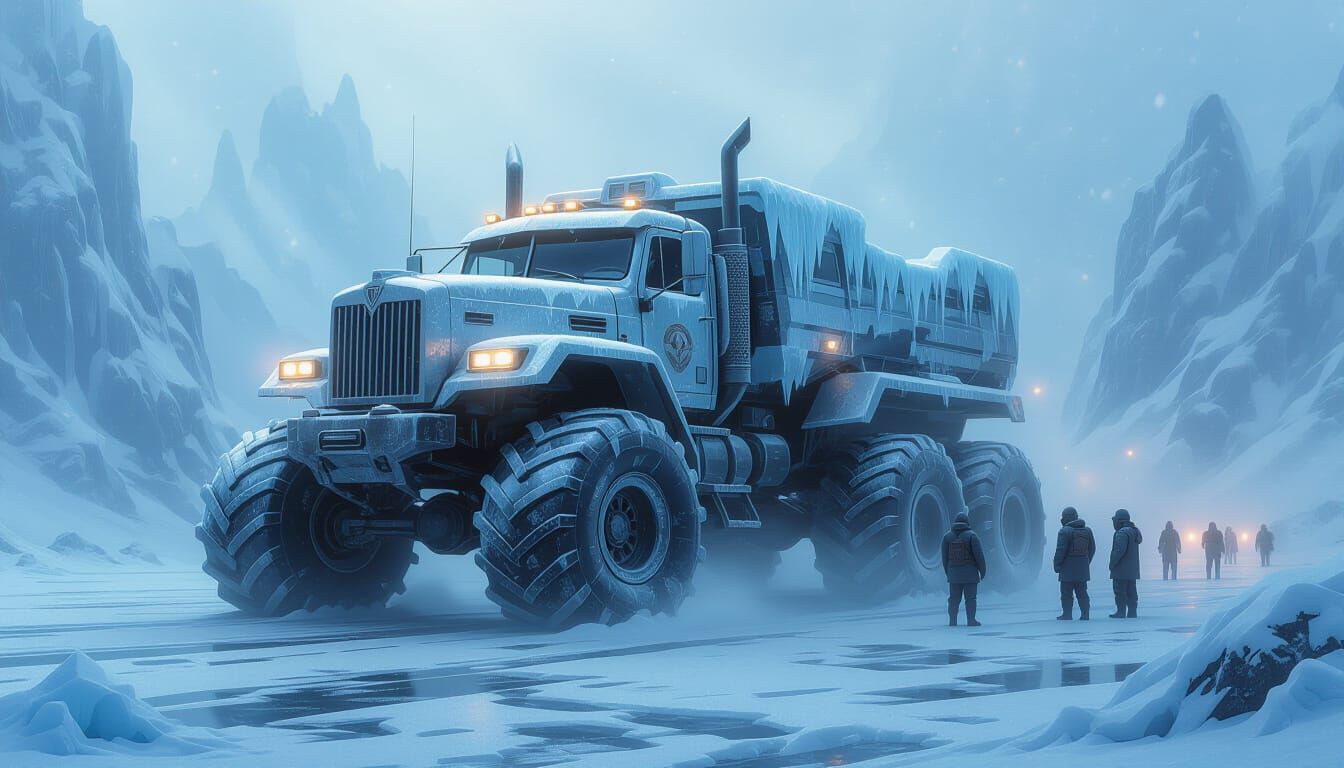 FROST TITAN Ice Crawler Monster Truck on Frosted Battlefield