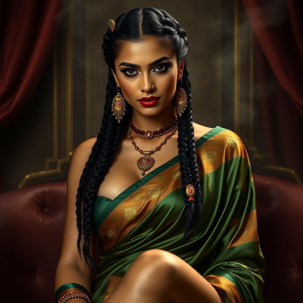 Exotic Golden Beauty smirks