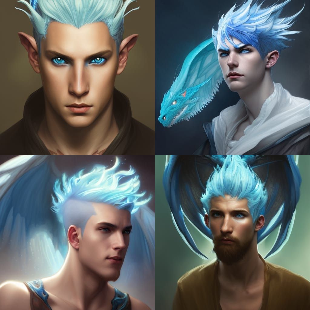 Dragon-Human Hybrid Portrait in Detailed Splash Art Style