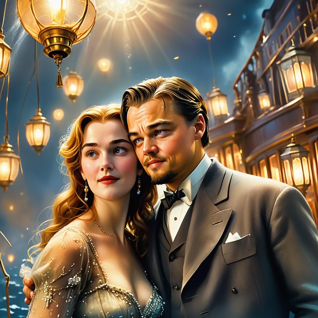 Titanic Selfie: An Ethereal Fantasy in Painterly Style