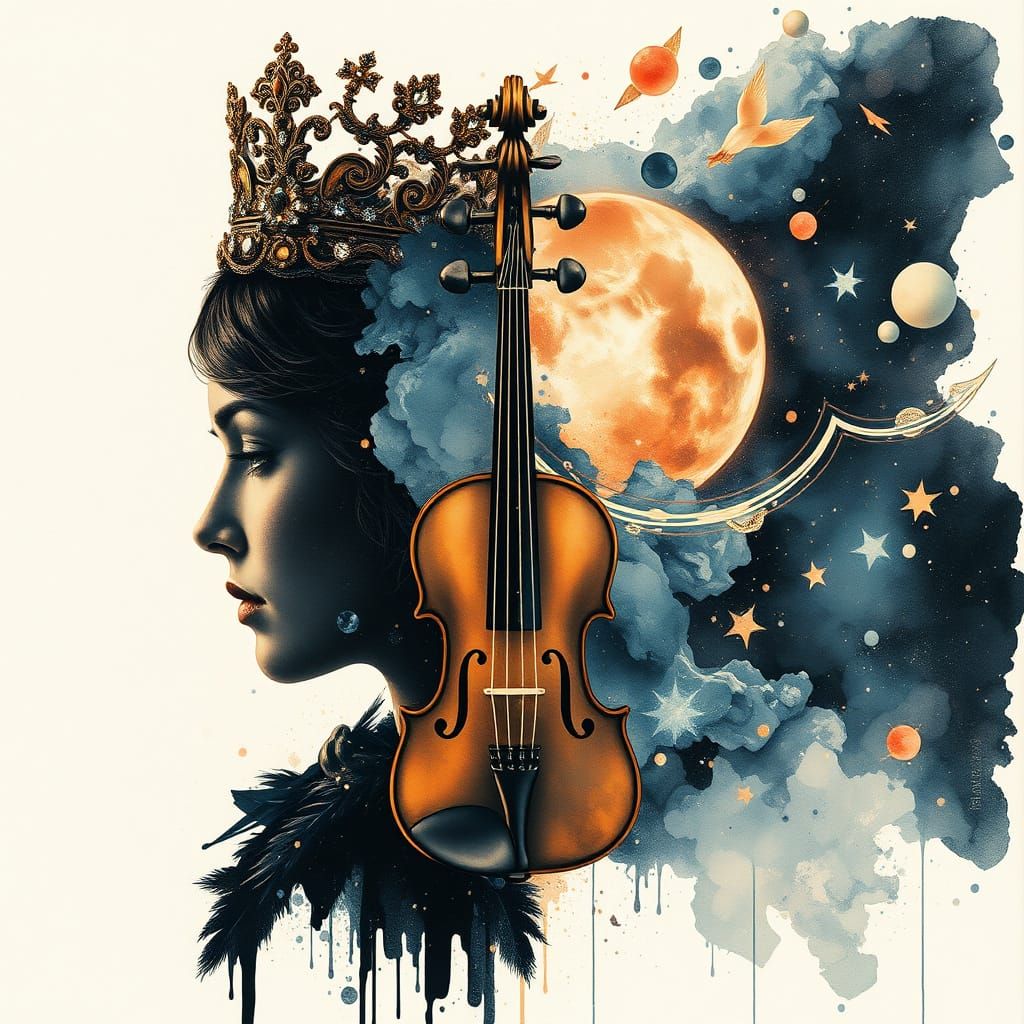 Ethereal Regal Portrait in Grand Impressionist Style