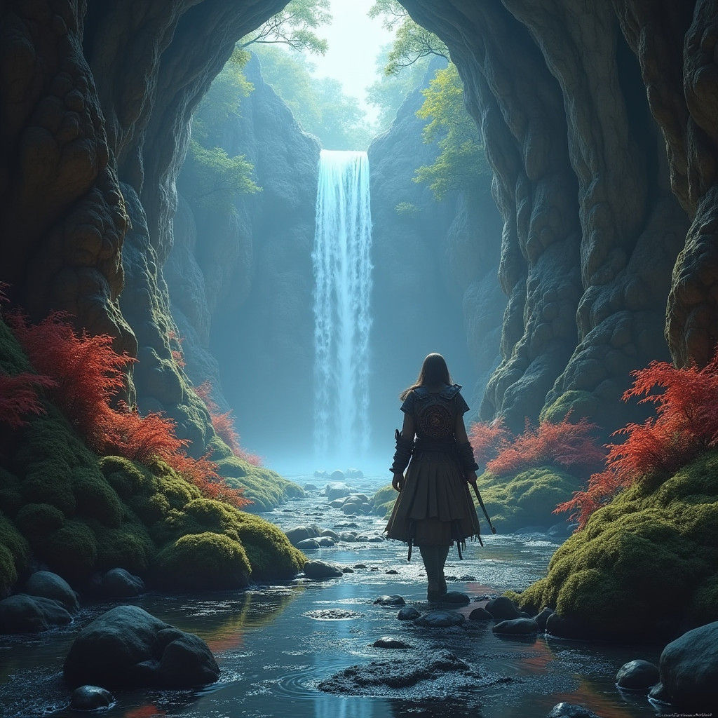 Warrior Beyond the Looking Glass in Detailed Matte Painting