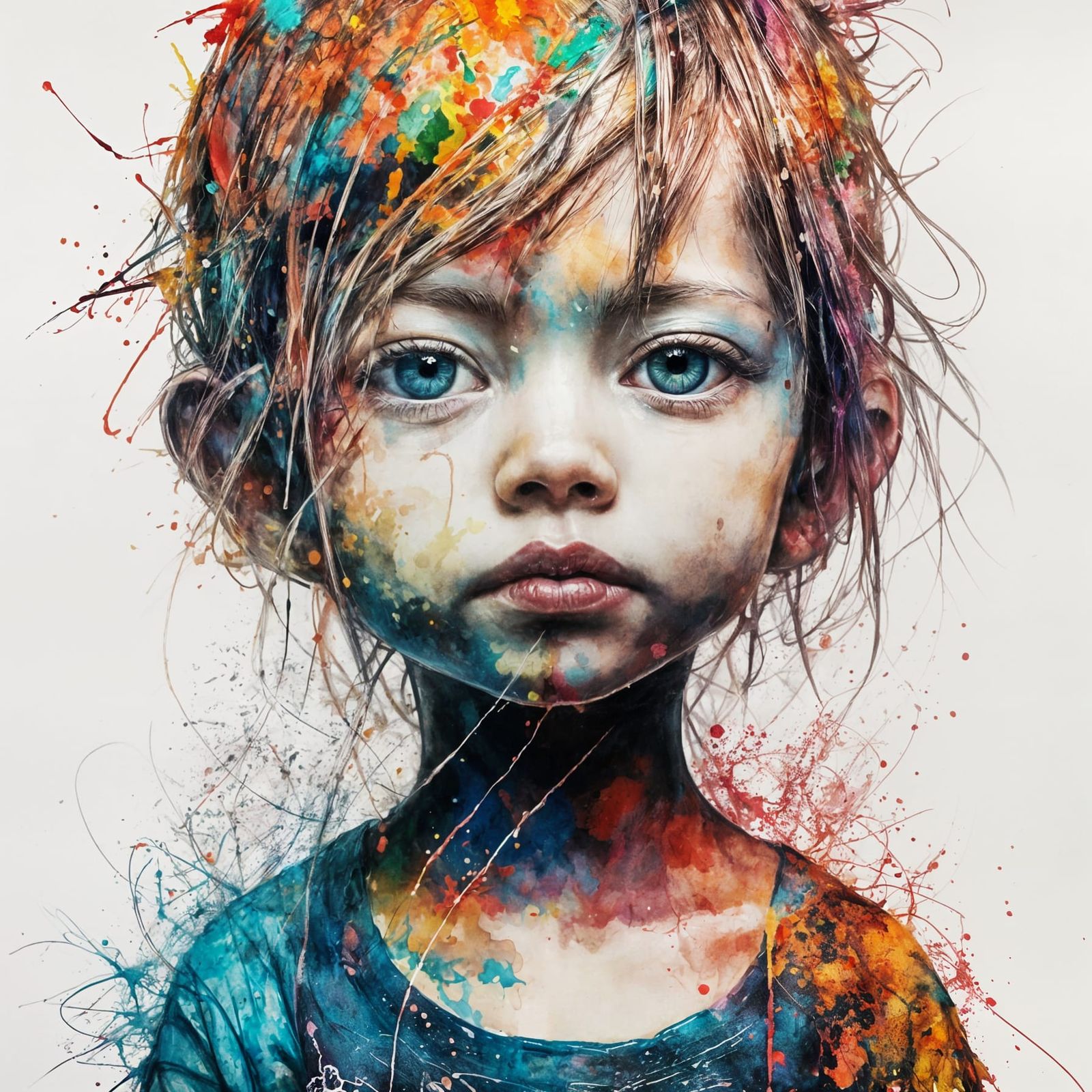 Vibrant Double Exposure Portrait of Grogu