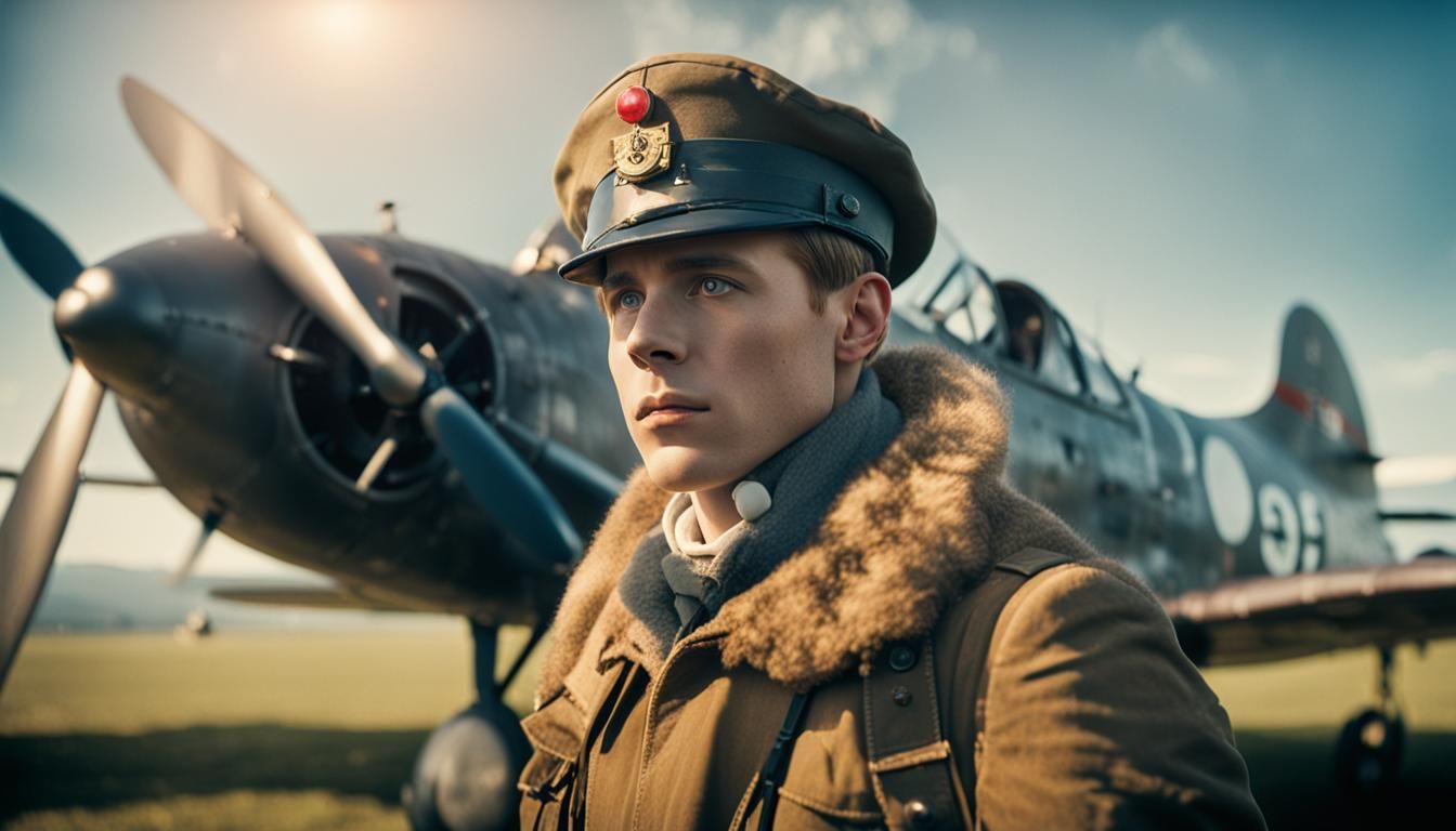 WWII Royal Air Force Pilot in Cinematic Vintage Style