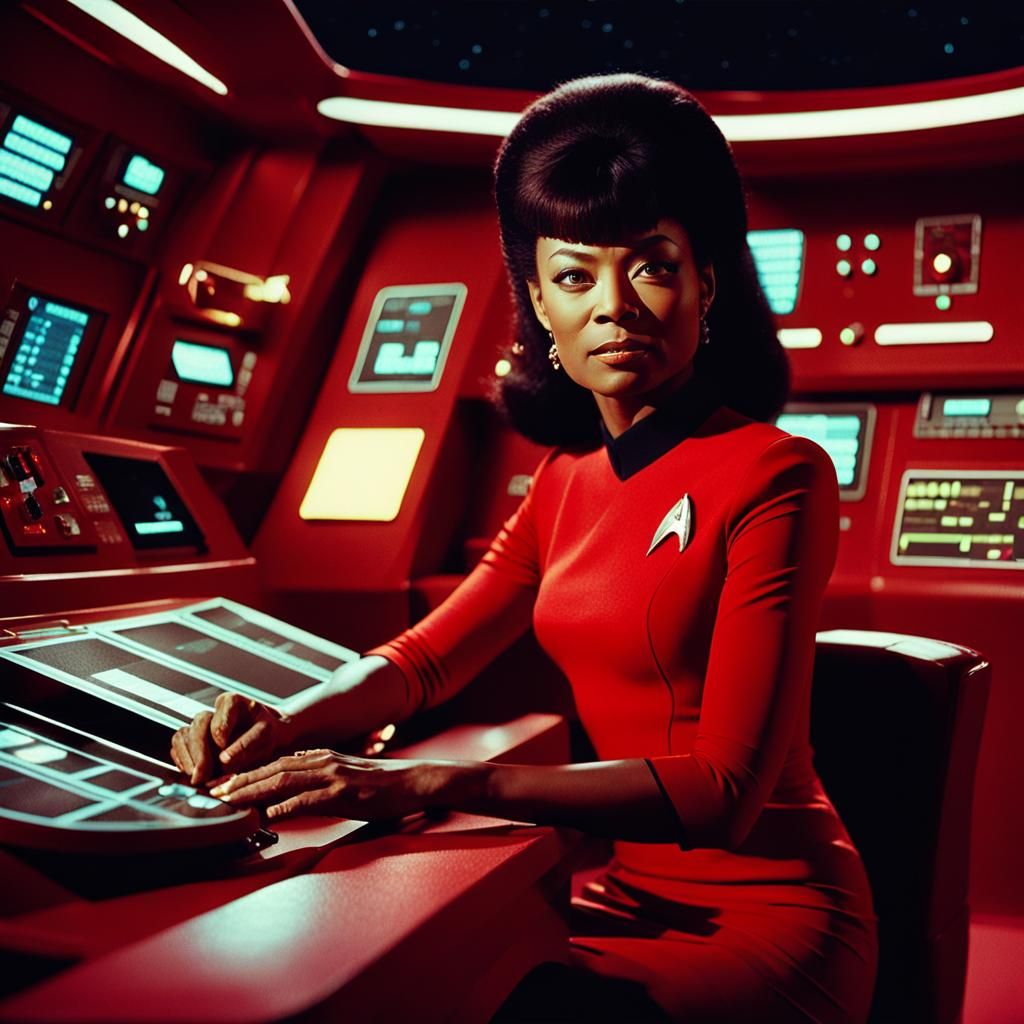 Star Trek: Uhura on the Bridge in Cinematic Style