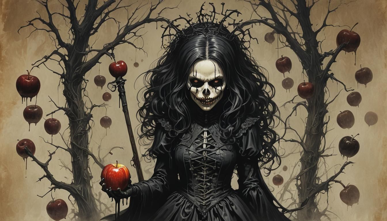 Gothic Caramel Apple Horror: Sinister Dark Fantasy