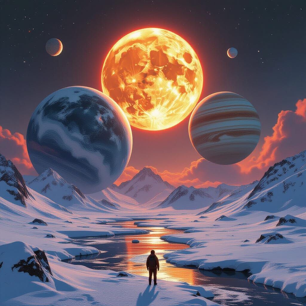 Three Giant Planets Orbiting a Red Sun