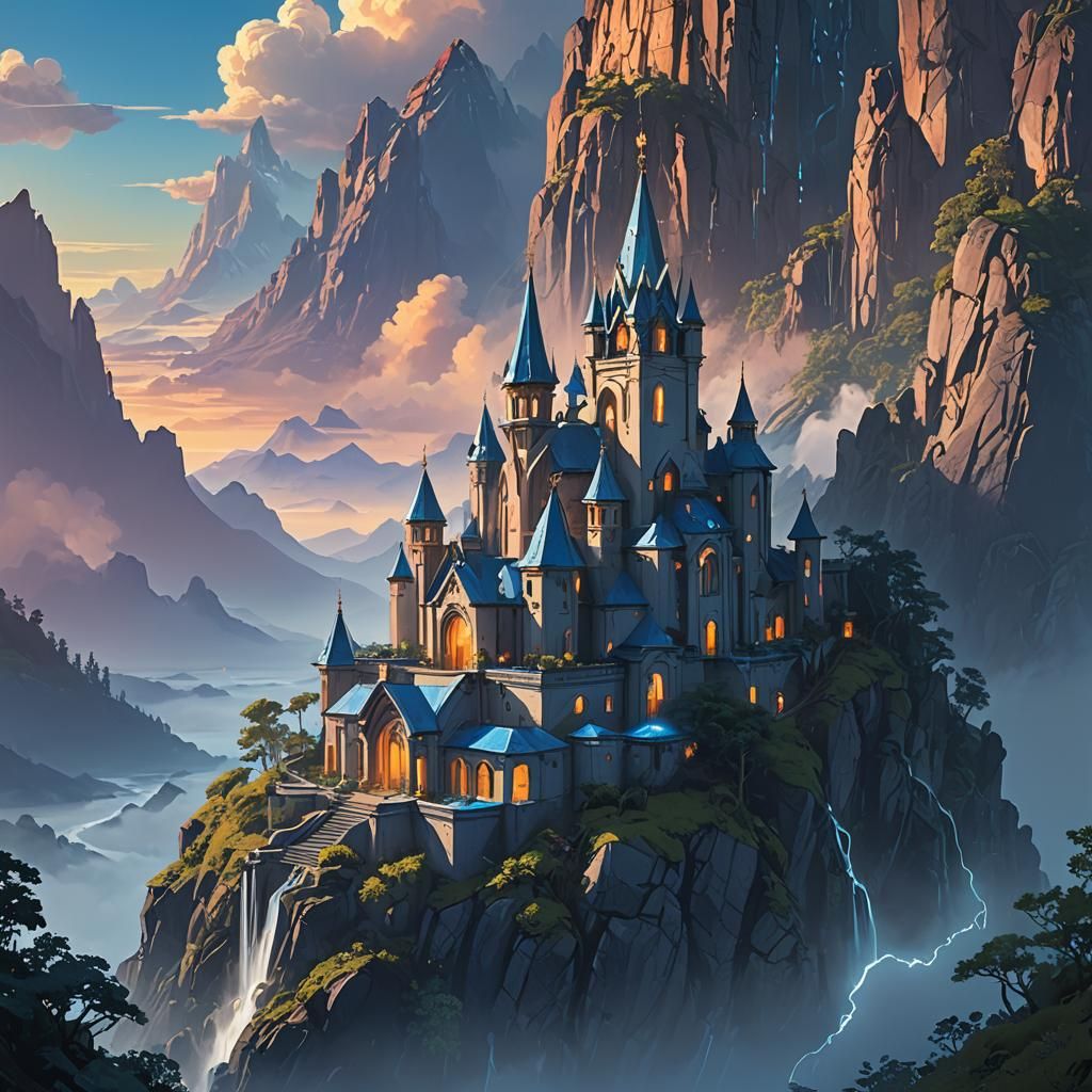 Casa de Deus: Fantasy Matte Painting at Sunset