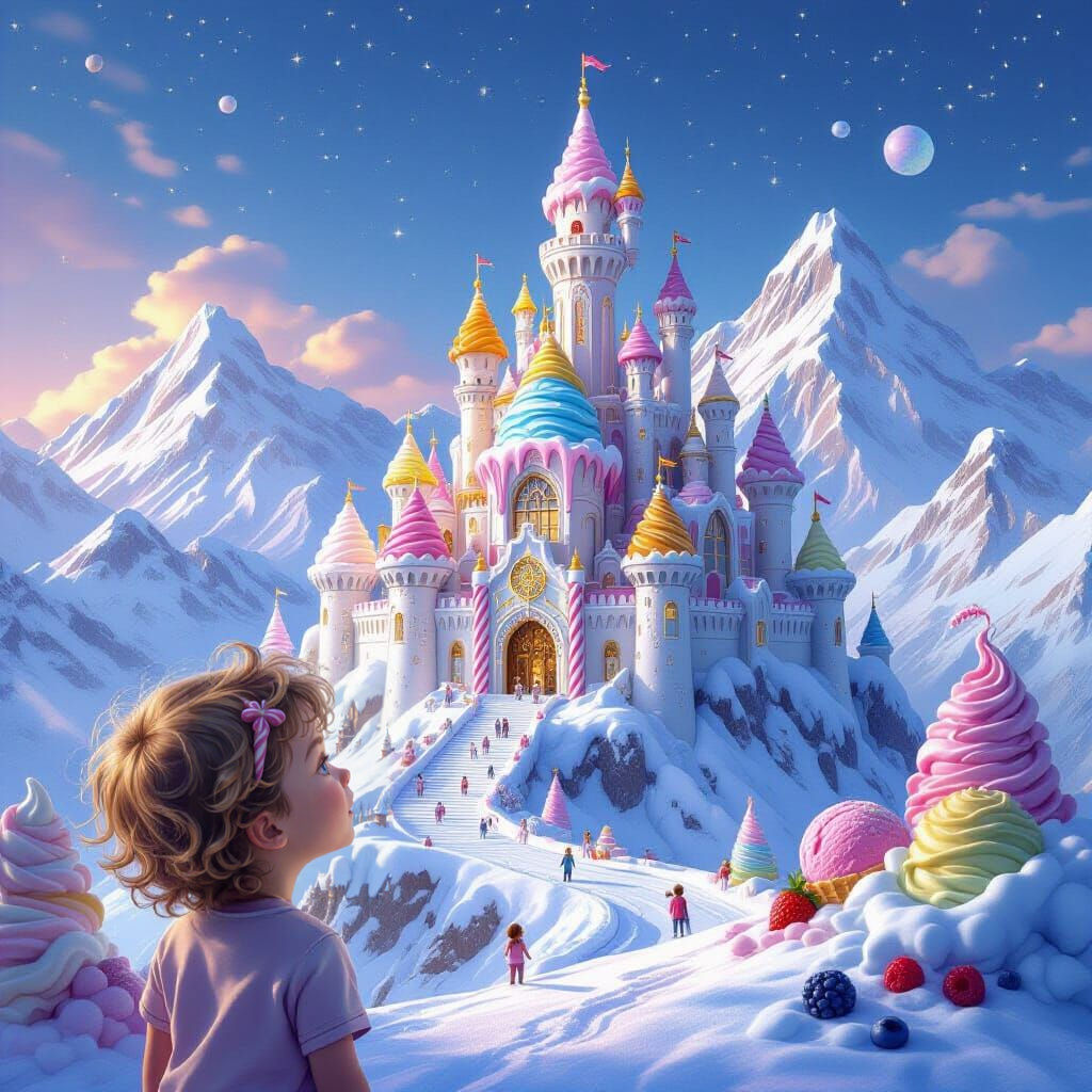 Ice Cream Dreamscape with Candy Castle