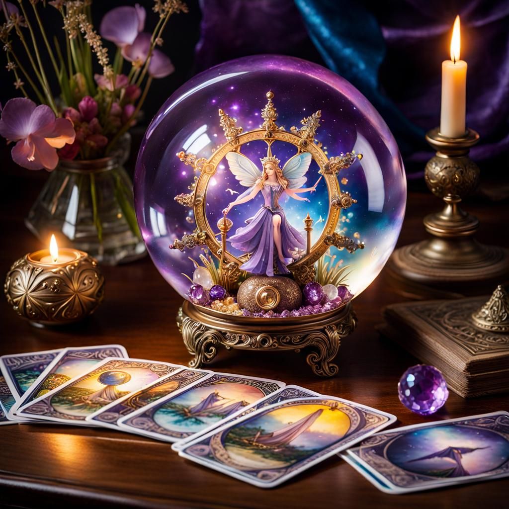 Enchanted Fairy Tarot Card in Watercolor Style