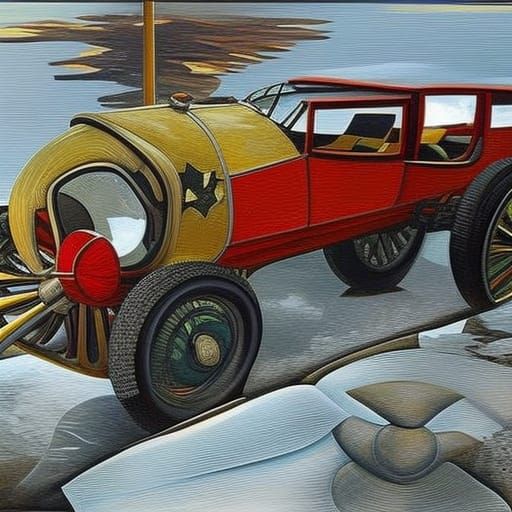 WWII Spitfire vs Messerschmitt in Art Nouveau Style