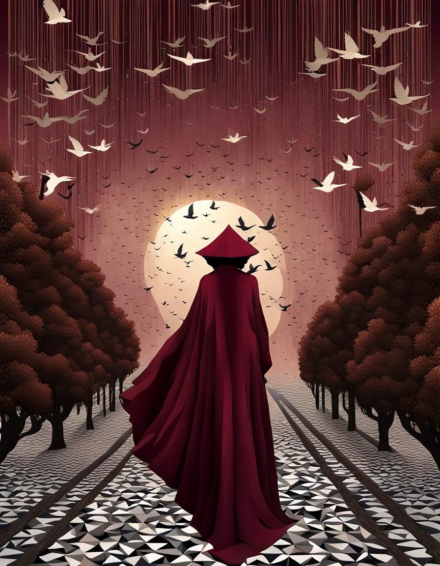 Lightbirds Guide Through Quilledpunk Dreamscape