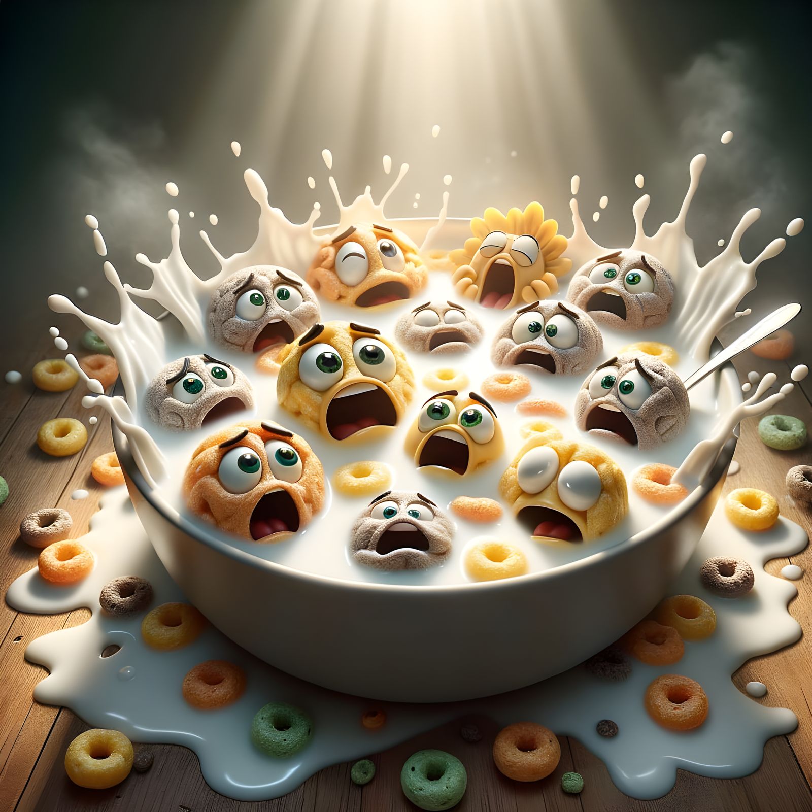Cereals in a Frightening Milk Bath