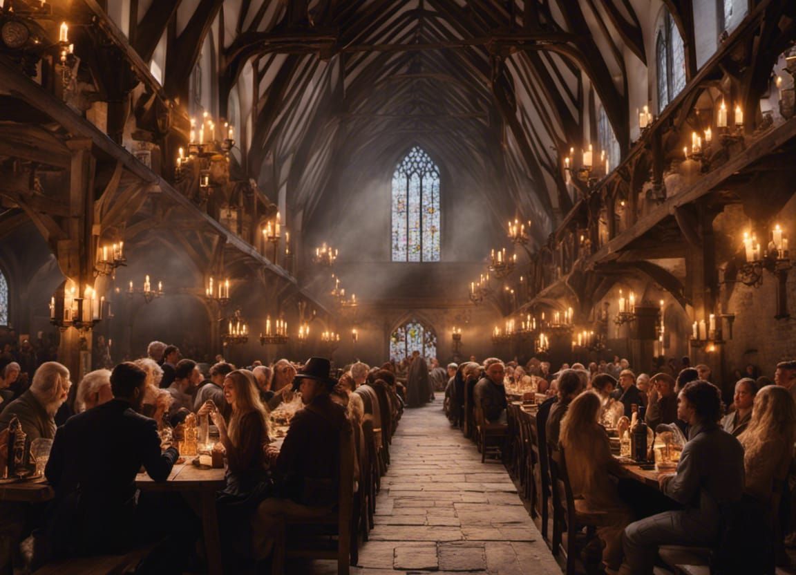 Medieval Great Hall Feast with Volumetric Lighting